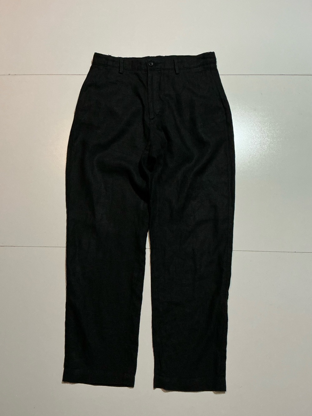Massimo Dutti 100% Linen Black Straight Fit Classic Men's Trouser Pants